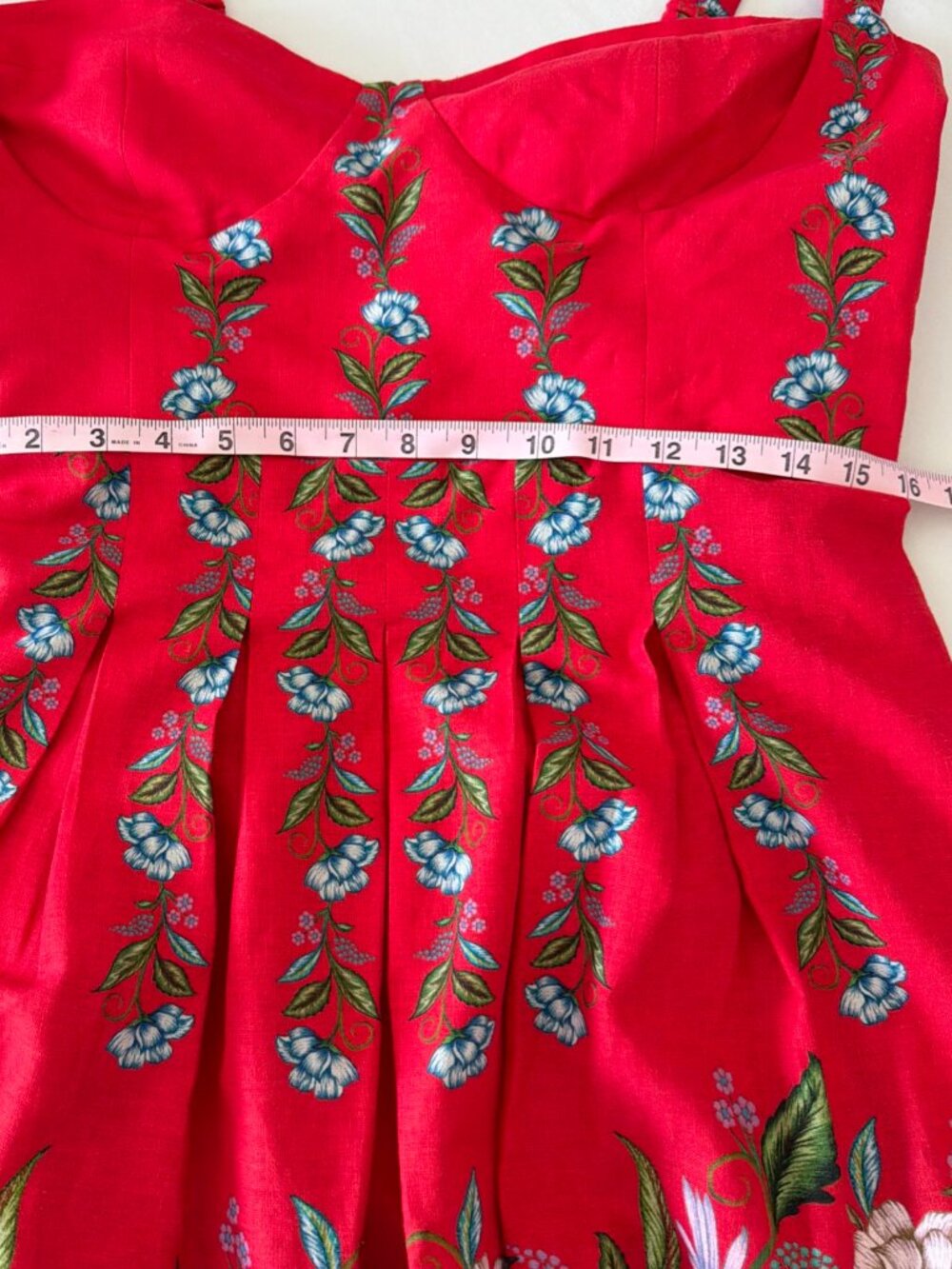 NWT Farm Rio Womens XL Mini Dress Red Sweet Bloom Bouquet Floral Coquette Boho - Picture 9 of 16